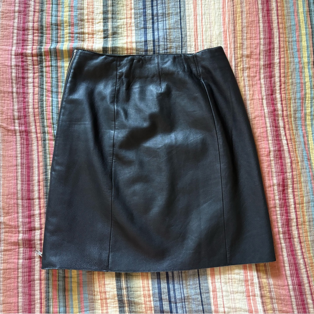 bebe Black Faux Leather Pencil Skirt
